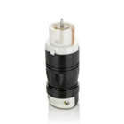 50 Amp, 125/250 Volt AC, Black & White Locking Connector, Industrial Grade, Grounding, California-Style, Black-White