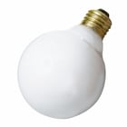 Incandescent Globe Lamp, Designation: 40G25/W, 120 V, 40 WTT, G25 Shape, E26 Medium Base, Gloss White, CC-9 Filament, 3000 HR, Lumens: 320 LM Initial, 4-3/8 IN Length, 3-1/8 IN Diameter