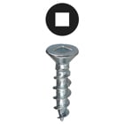 Flat Head Wood Screw, Steel material, #6 x 1 in. Size, Zinc Plated Finish, Square drive type