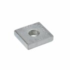 Eaton B-Line series square nut, Electro-plated zinc, Steel, Used with (2500) spot intsert , 3/8"-16 thread length, Insert square nut