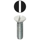Oval Head Wall Plate Screw, Steel material, 1/2 in. length, #6-32 thread size, White head color, Painted finish, Slotted drive