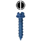 Hex Head Concrete Anchor System, 1/4 in. diameter, 1-1/4 in. length, Hi-Low thread type, 3/16 x 3-1/2 in. drill size, Ceramic Coated Blue finish, Drill included, 5/16 in. bit size, Slotted drive type